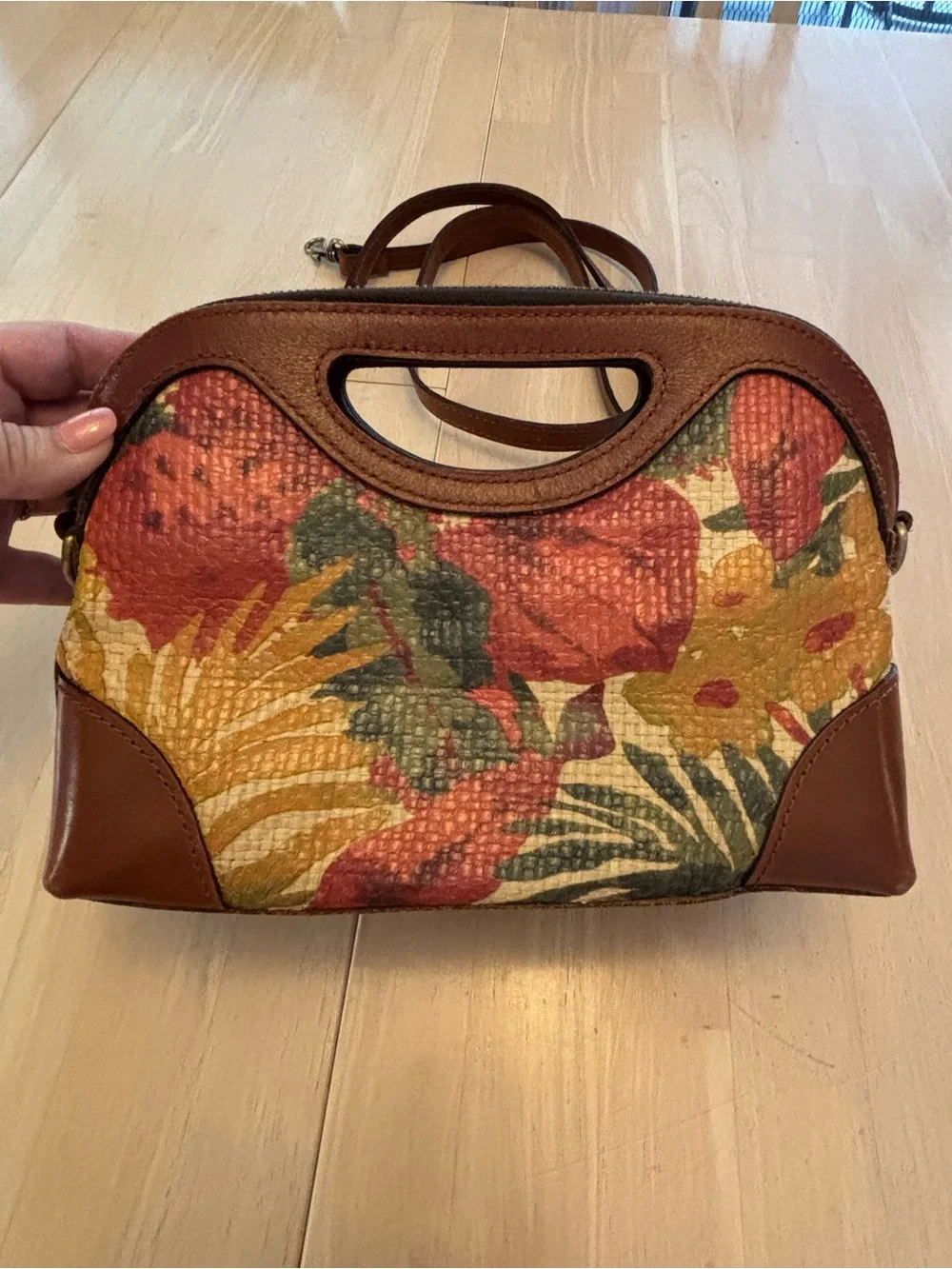 Patricia Nash Sanza Spring Straw Crossbody Purse Handbag